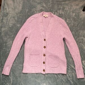 LOFT Lilac Button-Up Cardigan